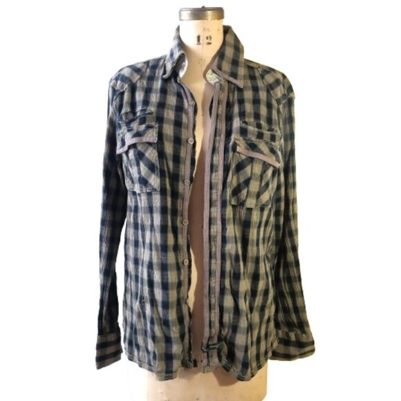 English Laundry Blaque label by Christopher Wicks 100% cotton checkered shirt - Picture 15 of 16